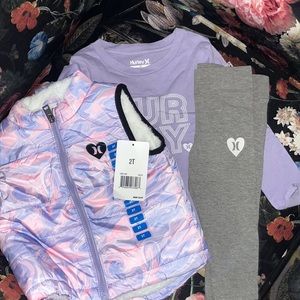 Hurley girls 3 piece set.
